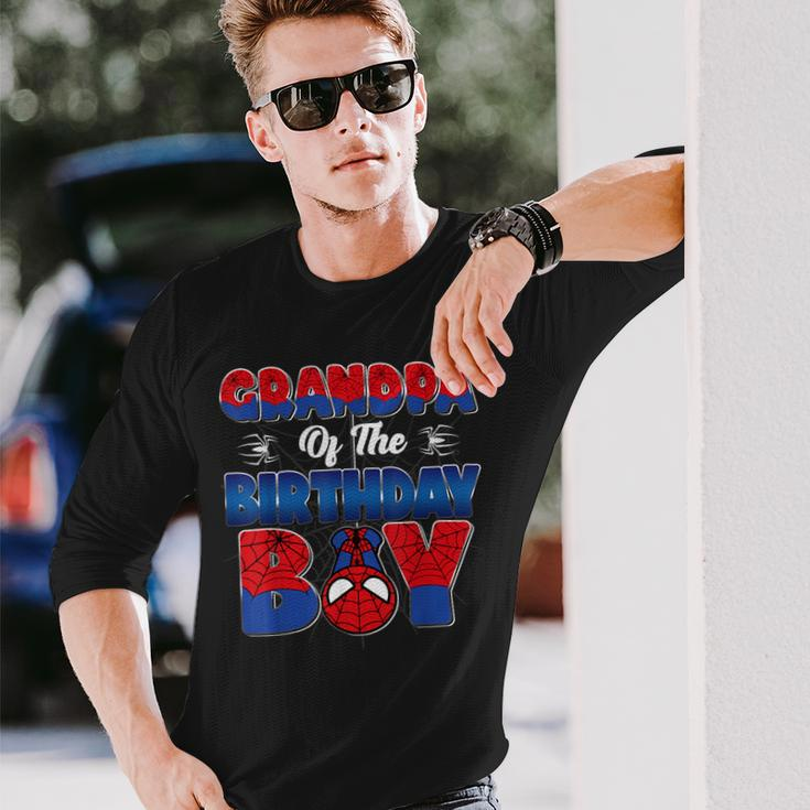 Grandpa Of The Birthday Boy Spider Family Matching Long Sleeve T-Shirt Gifts for Him