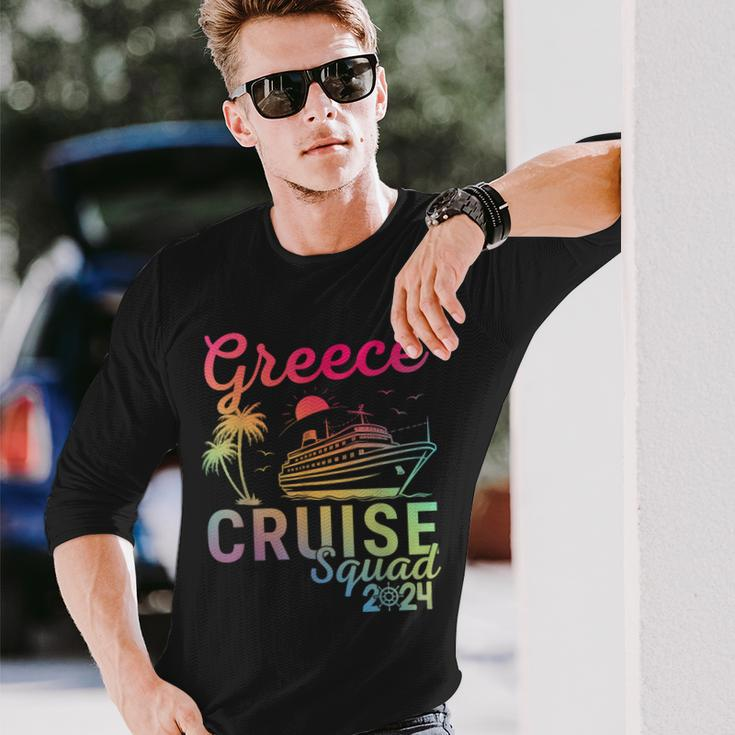 Greece Cruise Family 2024 Squad Vacation Matching Family Long Sleeve T-Shirt Gifts for Him