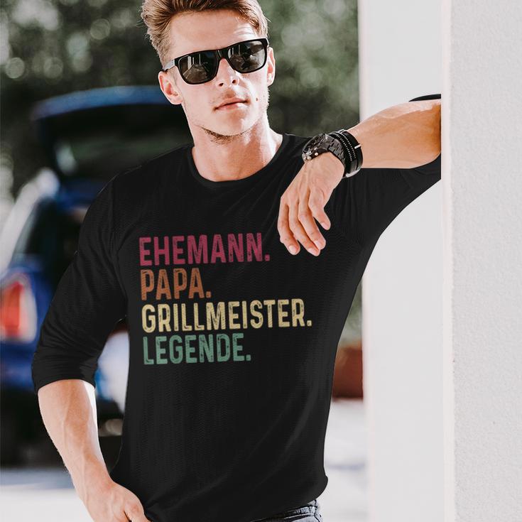 Grillmeister Dad Husband Legend Grill Langarmshirts Geschenke für Ihn