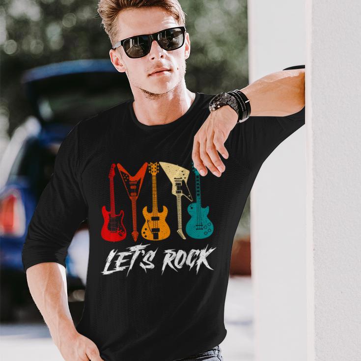 Guitar Player Guitarist Rock Music Lover Guitar Long Sleeve T-Shirt Gifts for Him