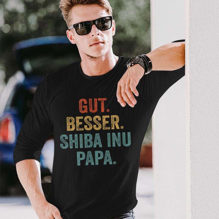 Gut Besser Shiba Inu Papa Langarmshirts Geschenke für Ihn