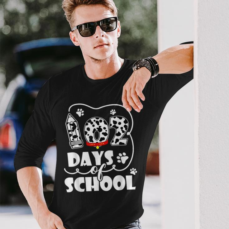 Happy 102 Days School 100Th Days Smarter Dog Student Teacher Long Sleeve T-Shirt Gifts for Him