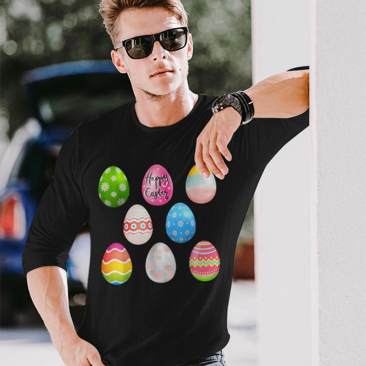 Happy Easter Sunday Fun Decorated Bunny Egg s Long Sleeve T-Shirt Gifts for Him