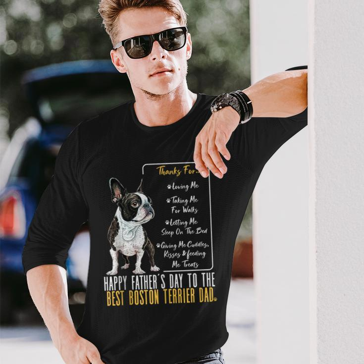 Happy Father’S Day To The Best Boston Terrier Dad Long Sleeve T-Shirt Gifts for Him