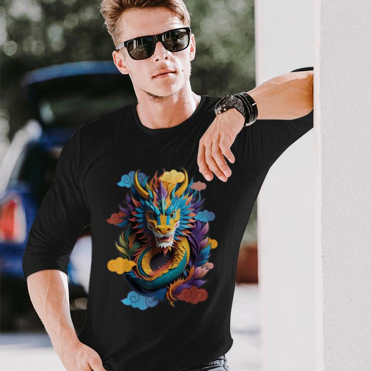 Happy Lunar New Year 2024 Stronger Chinese Dragon Decoration Long Sleeve T-Shirt Gifts for Him