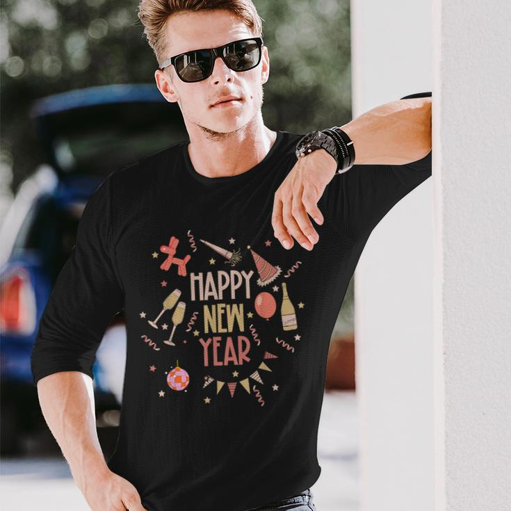 Happy New Year 2024 New Years Eve Party Family Christmas Long Sleeve T-Shirt Gifts for Him