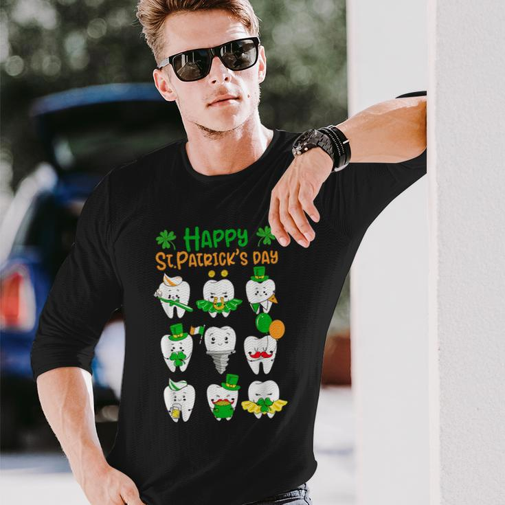 Happy St Patrick Day Dental Saint Paddys Th Irish Dentist Long Sleeve T-Shirt Gifts for Him