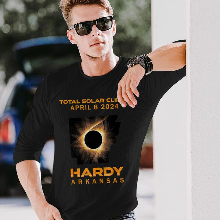Hardy Arkansas 2024 Total Solar Eclipse Long Sleeve T-Shirt Gifts for Him
