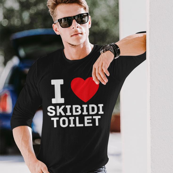 I Heart Skibidi Toilet I Love Skibidi Toilet Long Sleeve T-Shirt Gifts for Him