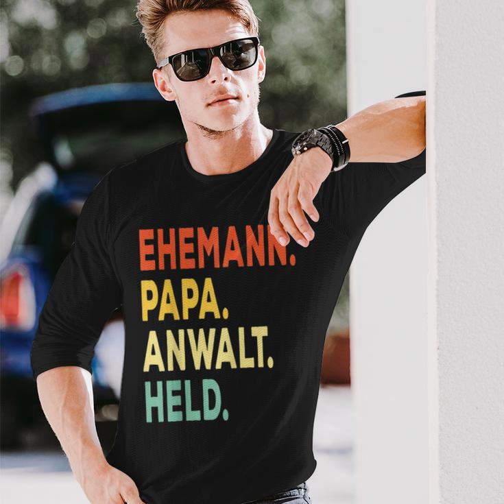 Herren Ehemann Papa Anwalt Held Retro-Jahrgangatertag Langarmshirts Geschenke für Ihn