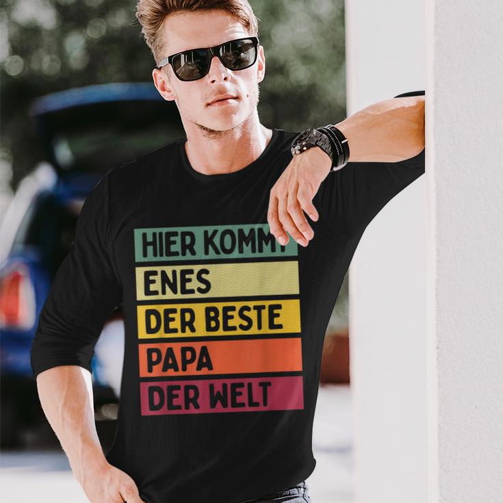 Herren Hier Kommt Enes Der Beste Papa Der Weltatertag Retro Langarmshirts Geschenke für Ihn