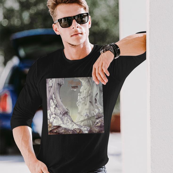 Herren Langarmshirts Mystischer Bergdruck in Schwarz, Wanderlust Motiv Geschenke für Ihn