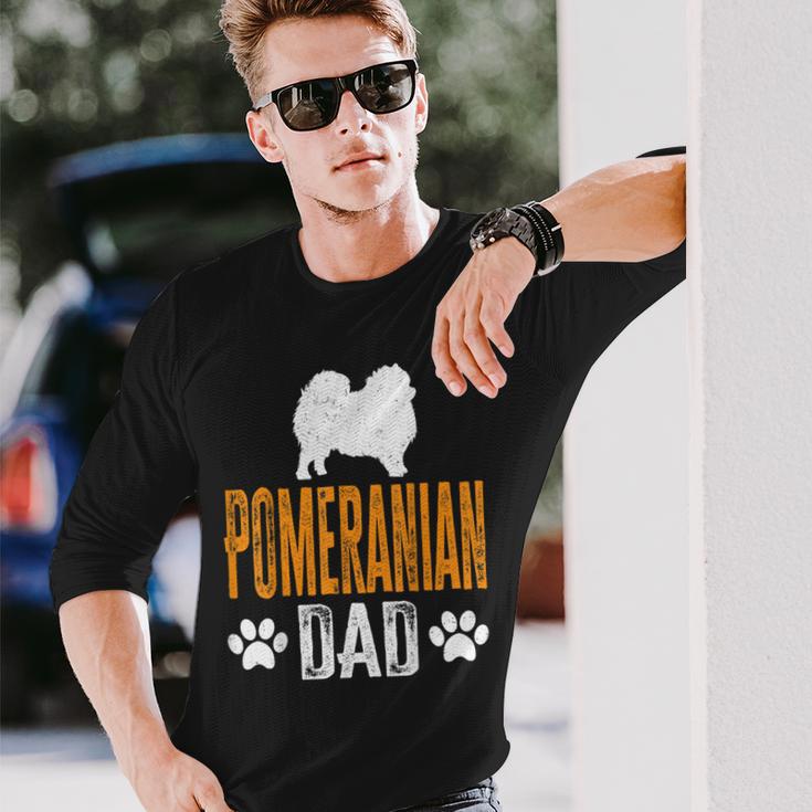 Herren Pomeranian Dad Geschenk Hund Papa Pommeratertag Geschenk Langarmshirts Geschenke für Ihn