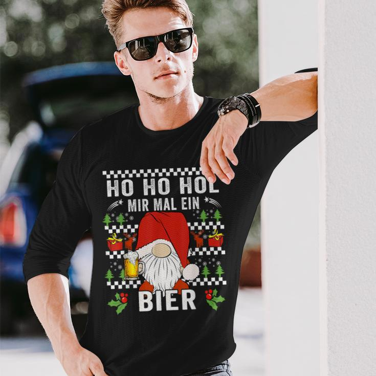 Ho Ho Hol Mir Mal Ein Bier Christmas Slogan Langarmshirts Geschenke für Ihn