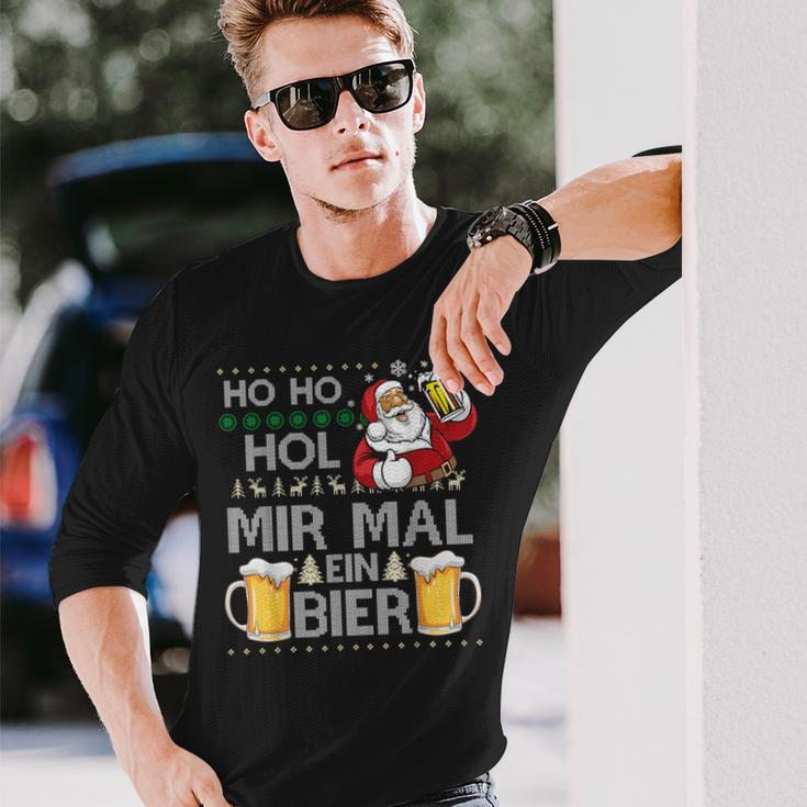 Ho Ho Hol Mir Mal Ein Bier Ugly Christmas Sweater Langarmshirts Geschenke für Ihn