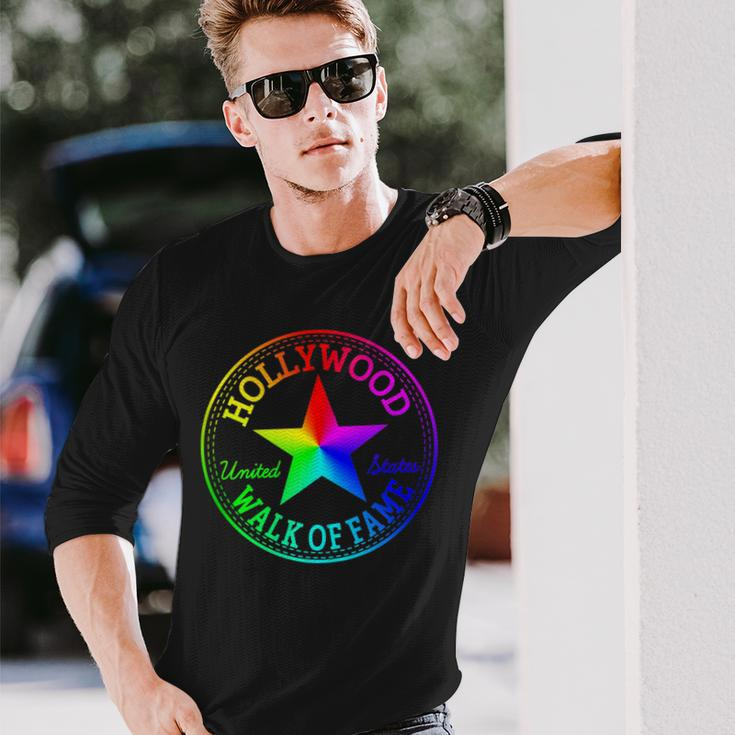 Hollywood Walk Of Fame Los Angeles Usa Surfer Streetwear Long Sleeve T-Shirt Gifts for Him
