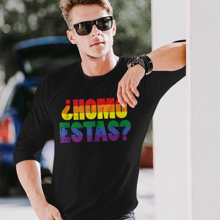 Homo Estas Spanish Mexican Gay Pride Ally Lgbtq Month Long Sleeve T-Shirt Gifts for Him