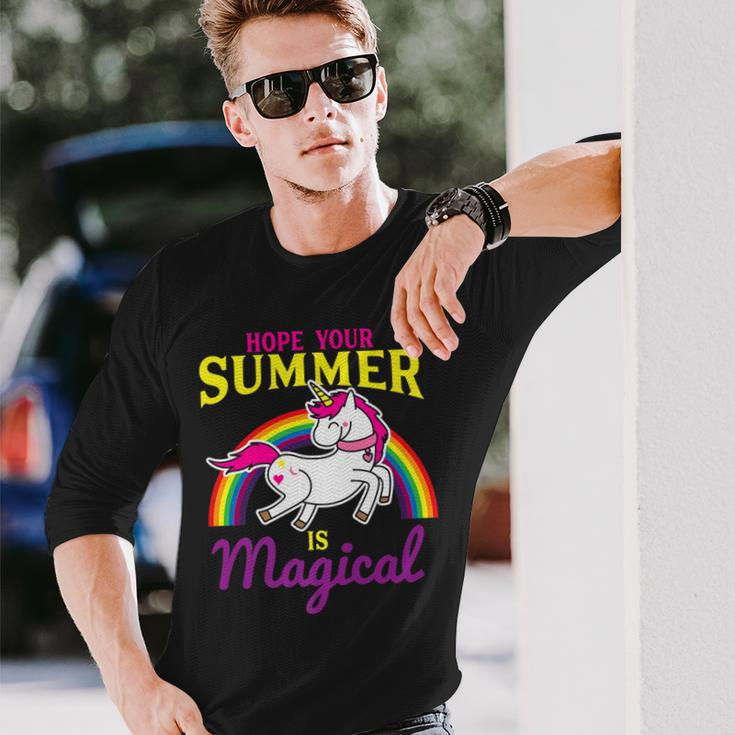 Hope Your Summer Is Magical Last Day Of School Unicorn Long Sleeve T-Shirt Gifts for Him