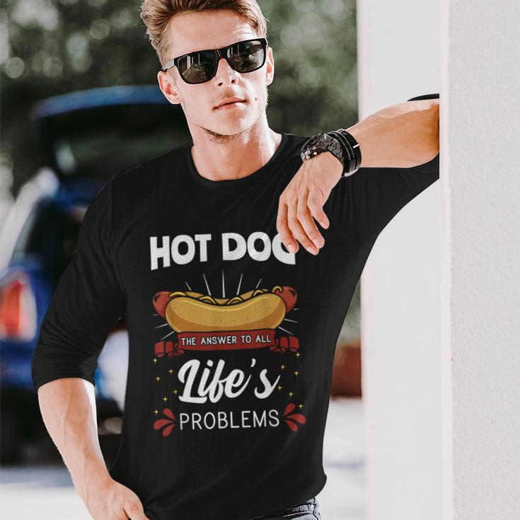 Hot Dog Hotdogs Wiener Frankfurter Frank Vienna Sausage Bun Long Sleeve T-Shirt Gifts for Him