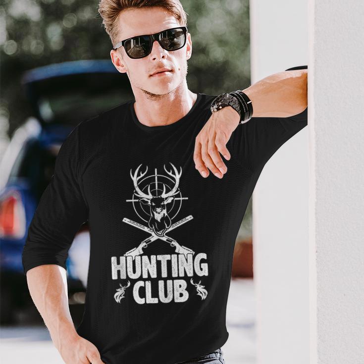 Hunting Club Deer With Antlers Hunting Season Pro Hunter Long Sleeve T-Shirt Gifts for Him