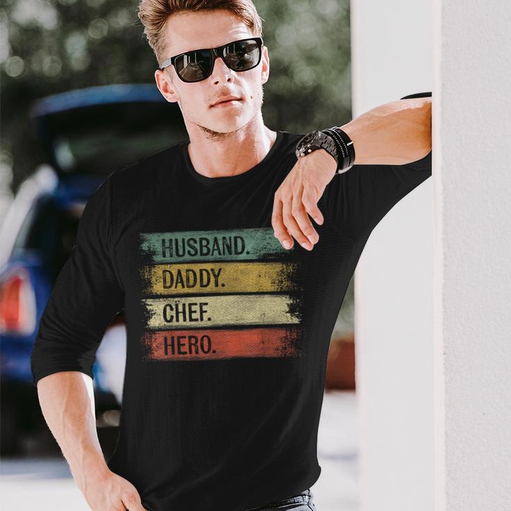 Husband Daddy Chef Hero Pastry Chef Baker Bakery Baking Long Sleeve T-Shirt Gifts for Him