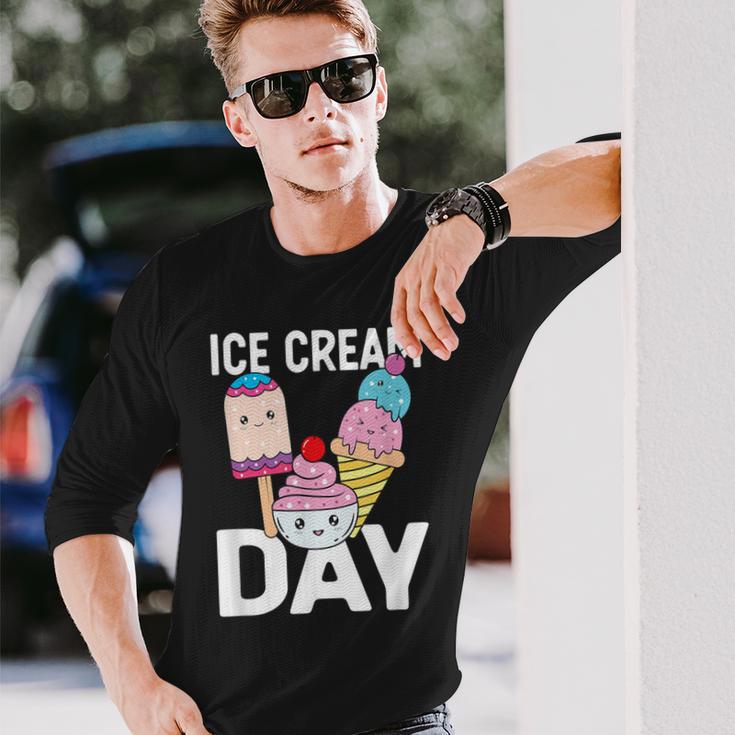 Ice Cream Ice Cream Day Summer Dessert Ice Cream Lover Long Sleeve T-Shirt Gifts for Him