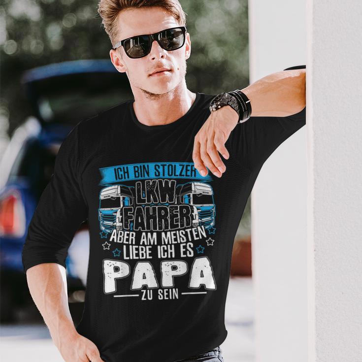 Ich Bin Ein Lkw Driver Und Papa Langarmshirts Geschenke für Ihn