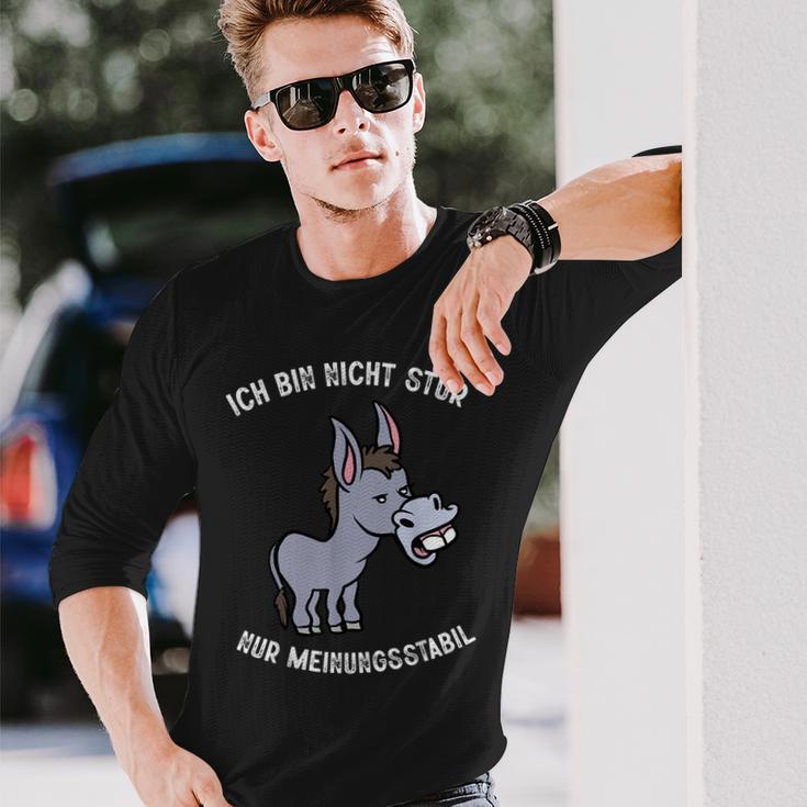 Ich Bin Nicht Stur Meinungsstabil Humour Slogan Men's Black Langarmshirts Geschenke für Ihn