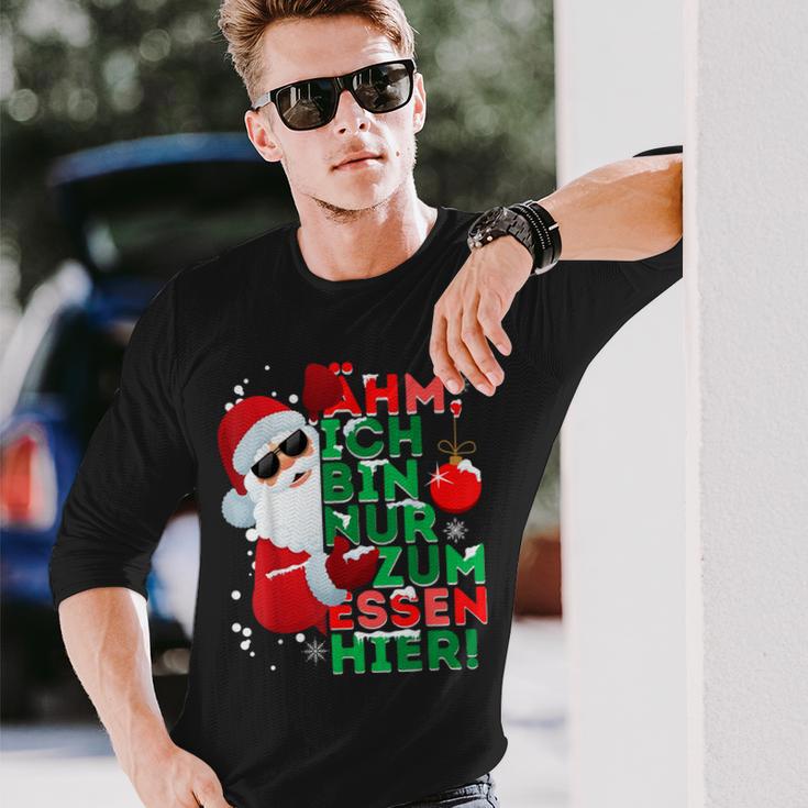 Ich Bin Nur Zum Essen Hier Langarmshirts, Santa Claus Motiv für Frohe Weihnachten Geschenke für Ihn