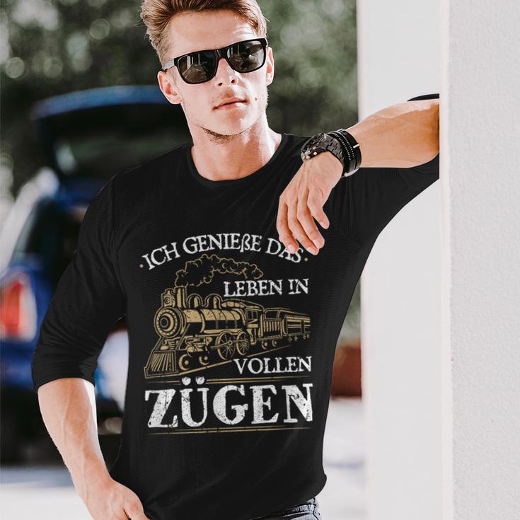 Ich Genieße Das Leben In Vollen Zugen Rahn Lok Commuter Langarmshirts Geschenke für Ihn