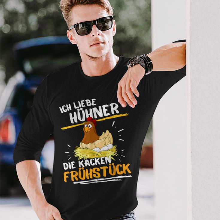 Ich Liebe Hühner Frühstücks-Langarmshirts, Witziges Bauernhof Tee Geschenke für Ihn