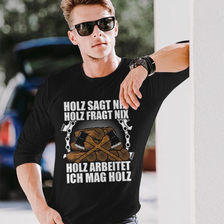 Ich Mag Holz Forstwirt Langarmshirts Geschenke für Ihn