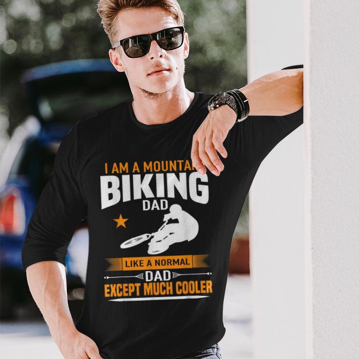 I'm A Mountain Biking Dad Mtb Cycling Long Sleeve T-Shirt Gifts for Him