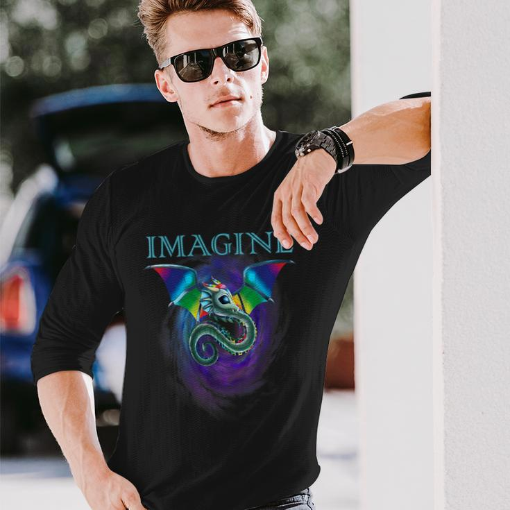 Imagine Fantasy Dragon Tattoo Youth Magical Wings Boys Men Long Sleeve T-Shirt Gifts for Him