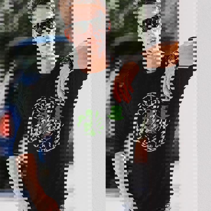 Irish Lucky Dad Father Irish St Patrick's Day Long Sleeve T-Shirt Gifts for Him