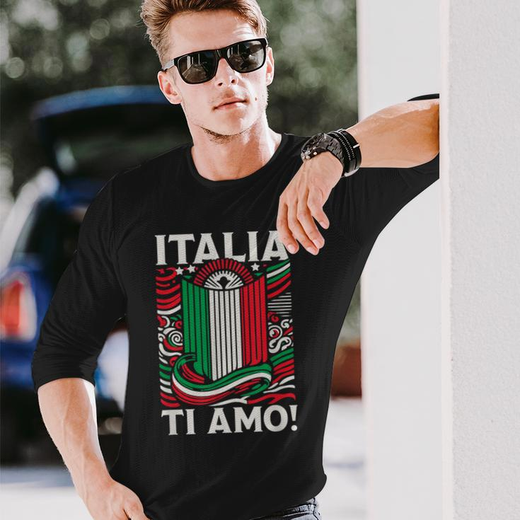 Italia Ti Amo Italia I Love You Italy Flag Long Sleeve T-Shirt Gifts for Him