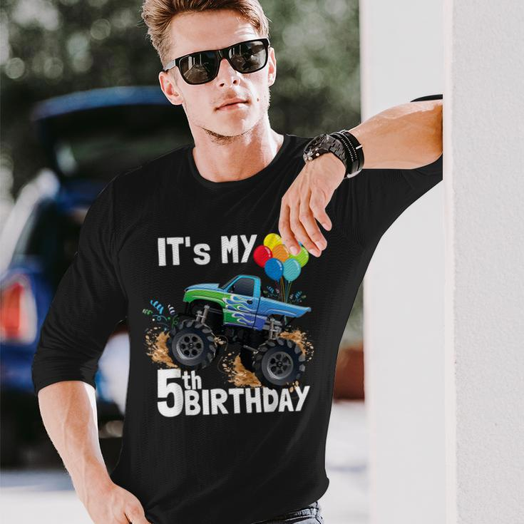 It's My 5Th Birthday Monster Truck 5Th Birthday Boy Long Sleeve T-Shirt Gifts for Him