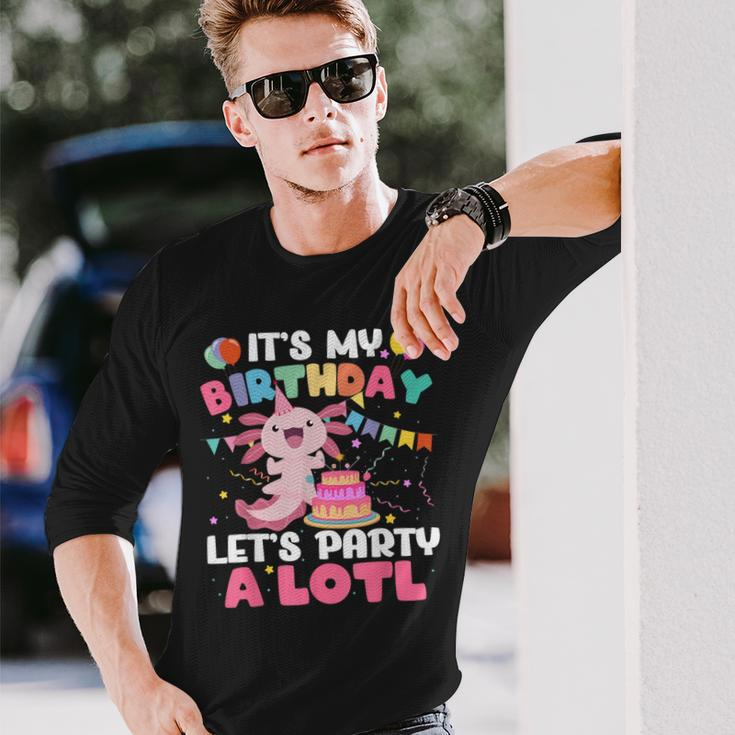 Its My Birthday Lets Party Aloti Axolotl Family Party Decor Long Sleeve T-Shirt Gifts for Him