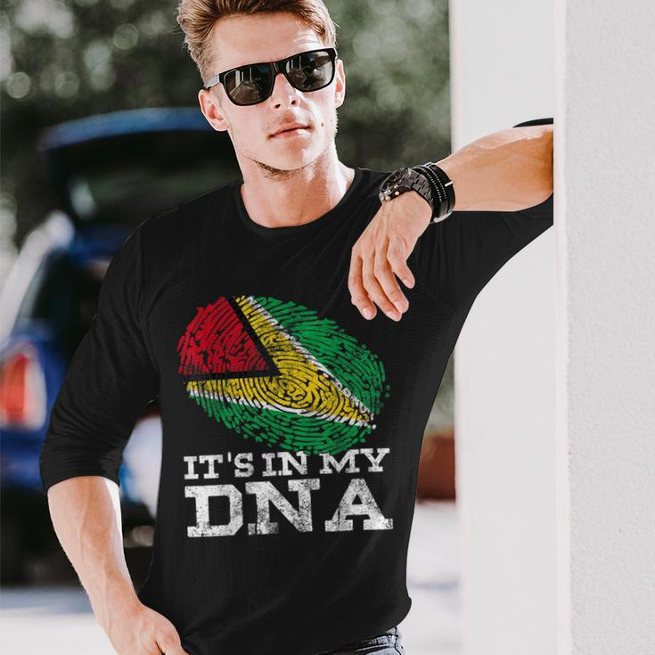 It's In My Dna Guyana Country Flag Genes Vintage Guyanese Long Sleeve T-Shirt Gifts for Him