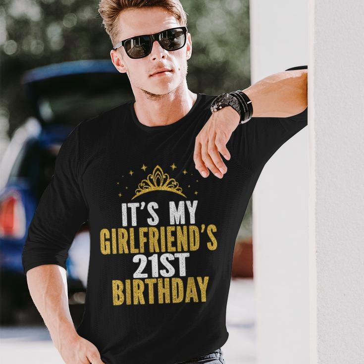 It's My Girlfriend's 21St Birthday 21 Years Old Woman Long Sleeve T-Shirt Gifts for Him