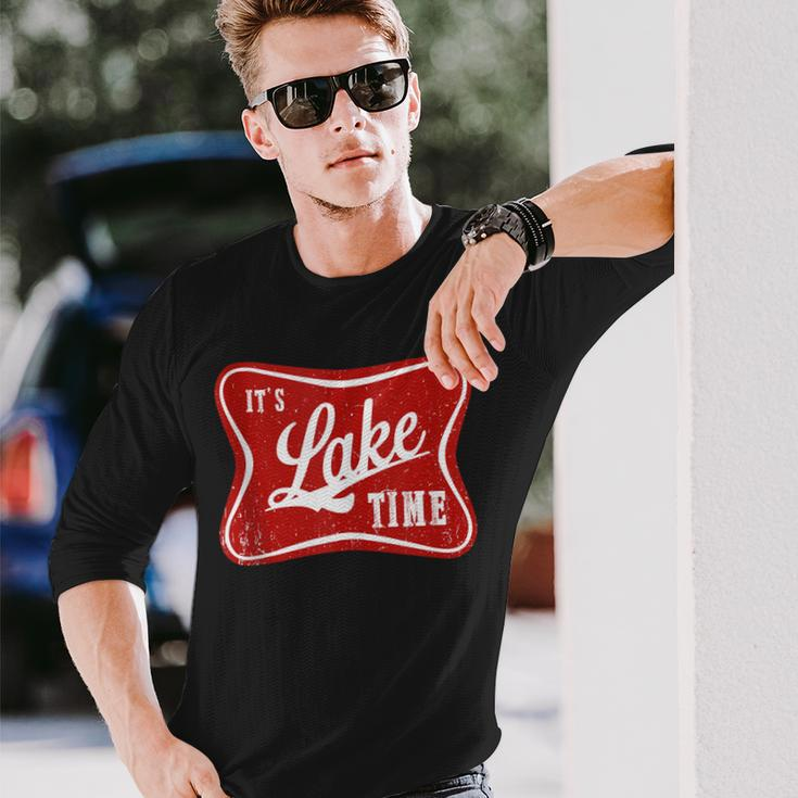 It's Lake Time Cool Hiking Camping Boating Outdoor Long Sleeve T-Shirt Gifts for Him
