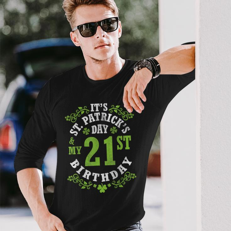 It's Saint Patrick's Day My 21St Birthday Happy 21 Years Old Long Sleeve T-Shirt Gifts for Him