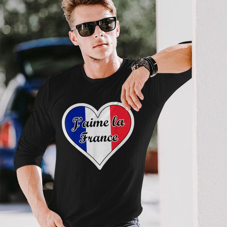 J'aime La France Flag I Love French Culture Paris Francaise Long Sleeve T-Shirt Gifts for Him