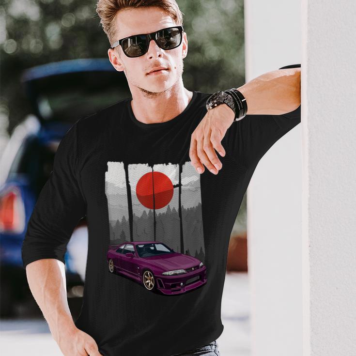 Jdm Skyline R33 Car Tuning Japan Rising Sun Drift Long Sleeve T-Shirt Gifts for Him