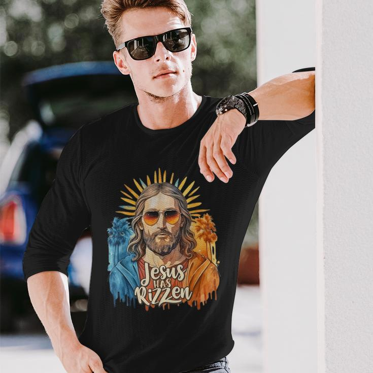Jesus Has Rizzen Vintage Watercolor For Women Long Sleeve T-Shirt Gifts for Him