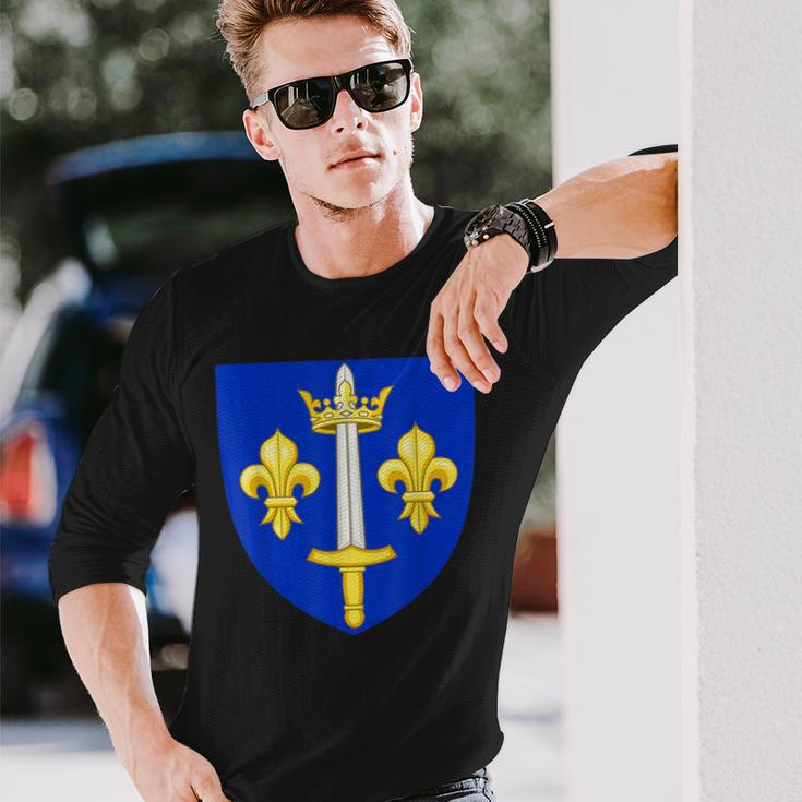 Joan Of Arc Coat Of Arms History Christianity Long Sleeve T-Shirt Gifts for Him