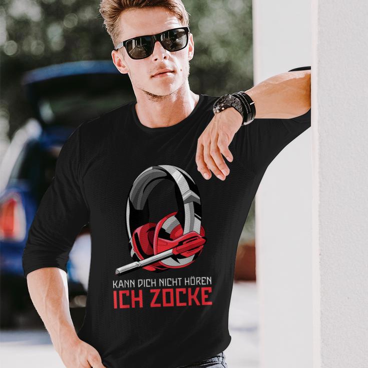 Kann Dich Nicht Hören Ich Zocke Gamer Headset Gamer Langarmshirts Geschenke für Ihn