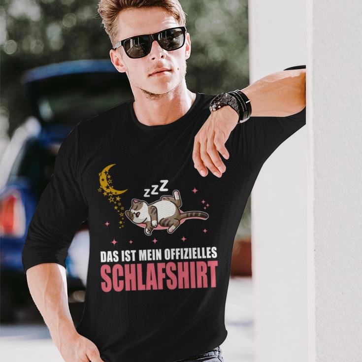 Katze Schlafanzug Das Ist Mein Offizielles Schlaf Langarmshirts Geschenke für Ihn