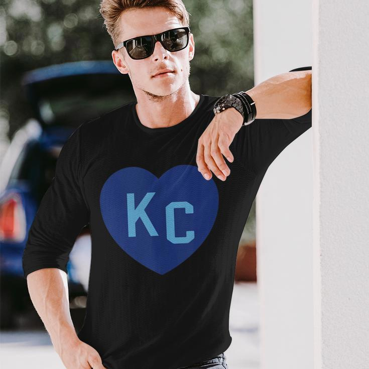 Kc Heart Kc Kansas City Kc Love Kc Powder Blue Kc 2-Letter Long Sleeve T-Shirt Gifts for Him
