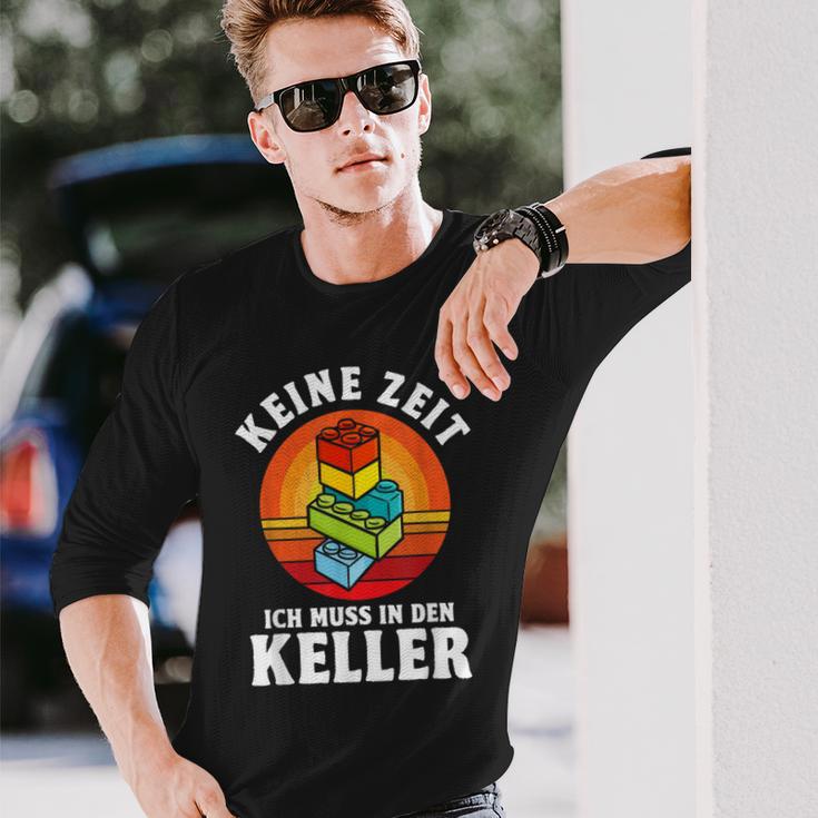 Keine Zeit Ich Muss In Den Keller Klemmbaustein Building German S Langarmshirts Geschenke für Ihn